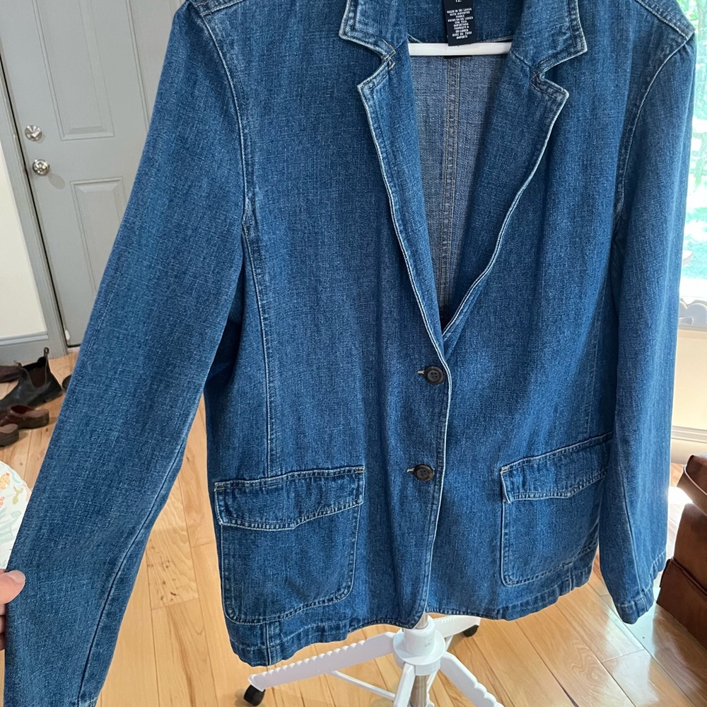 Vintage Denim Blazer Jacket by Crazy Horse Liz Claiborne